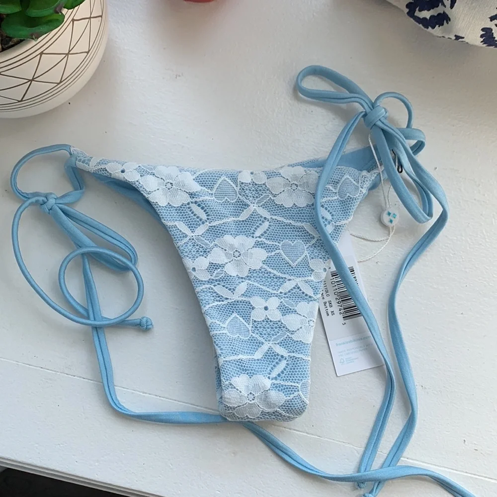 Frankie Bikini Sky Floral Lace Bikini Bottom